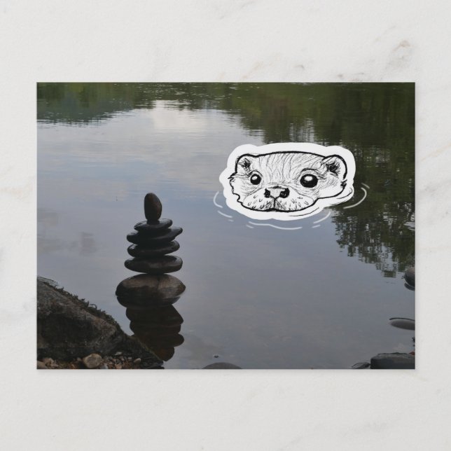 Zen Otter Postkarte (Vorderseite)