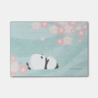 Zen Panda Post-its (Pflaumenblüten)