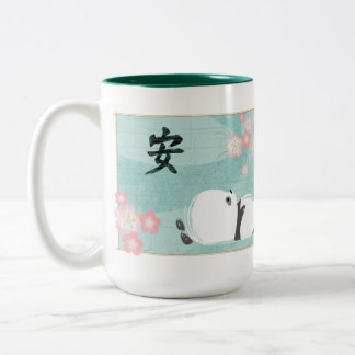Zen-Panda-Tasse (Pflaumen-Blüten) Zweifarbige Tasse