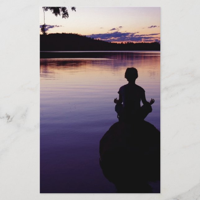 Zen Peace Yoga Stillness Meditation Natur Briefpapier (Vorderseite)