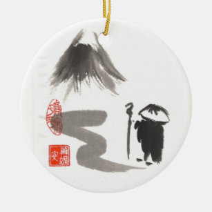Zen-Pilger-Verzierung Keramik Ornament