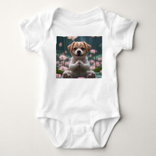 Zen Puppy auf Lotus - Baby Bodysuit Strampler