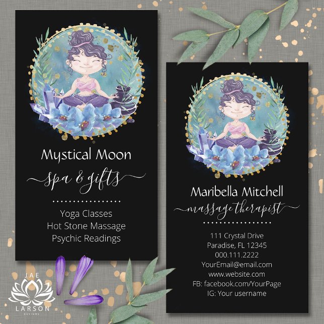 Zen Rocks Yoga Spa Massage Carte de visite (Créateur téléchargé)