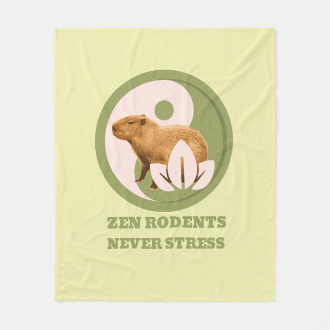 Zen Rodents stress Capybara Fleecedecke (Vorderseite)
