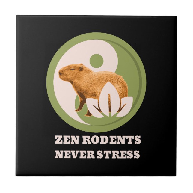 Zen Rodents stress Capybara Fliese (Vorderseite)