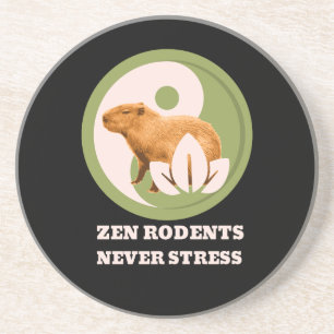 Zen Rodents stress Capybara Getränkeuntersetzer