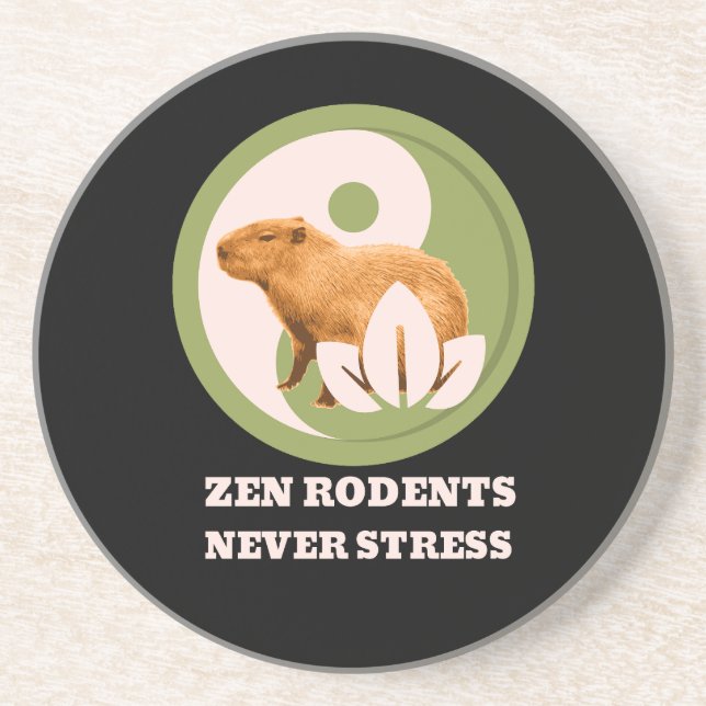 Zen Rodents stress Capybara Getränkeuntersetzer (Vorne)
