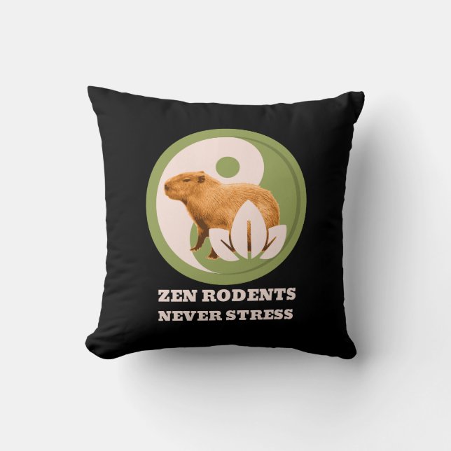 Zen Rodents stress Capybara Kissen (Vorderseite)