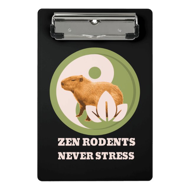 Zen Rodents stress Capybara Mini Klemmbrett (Vorderseite)