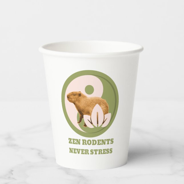 Zen Rodents stress Capybara Pappbecher (Vorderseite)