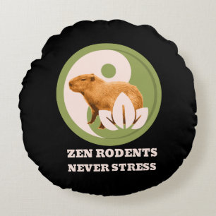 Zen Rodents stress Capybara Rundes Kissen