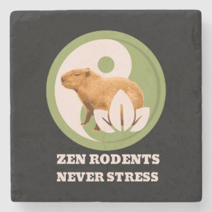 Zen Rodents stress Capybara Steinuntersetzer