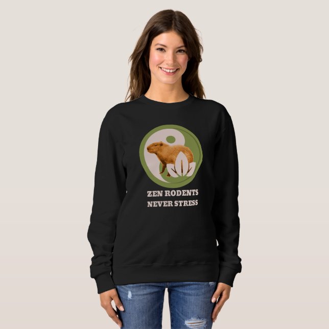 Zen Rodents stress Capybara Sweatshirt (Vorne ganz)