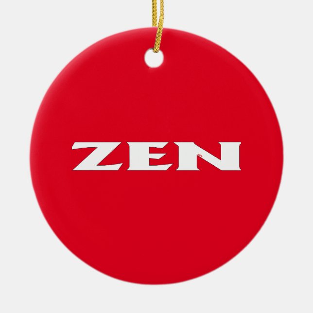 Zen-Rot-runde Keramik Ornament (Vorne)