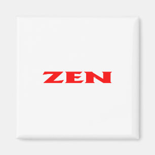 Zen-roter weißer Quadratzmagnet Magnet
