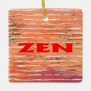 Zen rouge roseaux ornement carré céramique