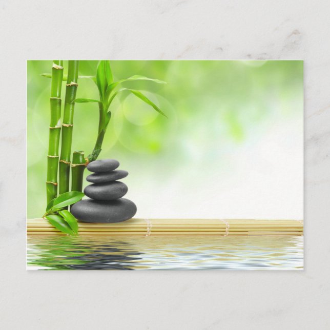 Zen Ruhe Wassergarten durch heilende Liebe Postkarte (Vorderseite)