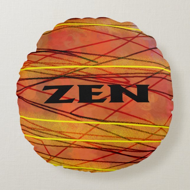 Zen-Rund-Poly-Wurfkissen Rundes Kissen (Vorderseite)