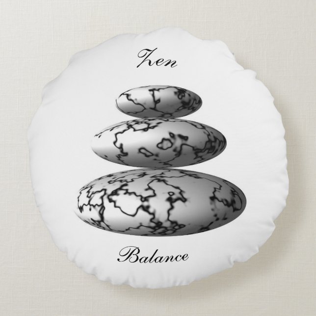 Zen-Saldo Rundes Kissen (Rückseite)