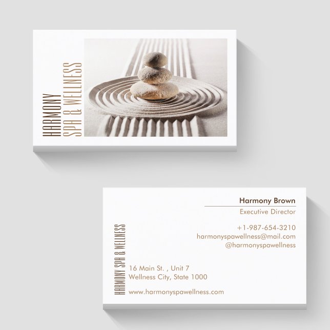 Zen Sand Stones Wellness-Center & Wellness White B Visitenkarte (Von Creator hochgeladen)