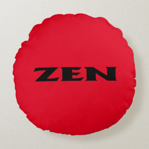 Zen schwarz rotes rundes Poly-throw-Kissen Kissen