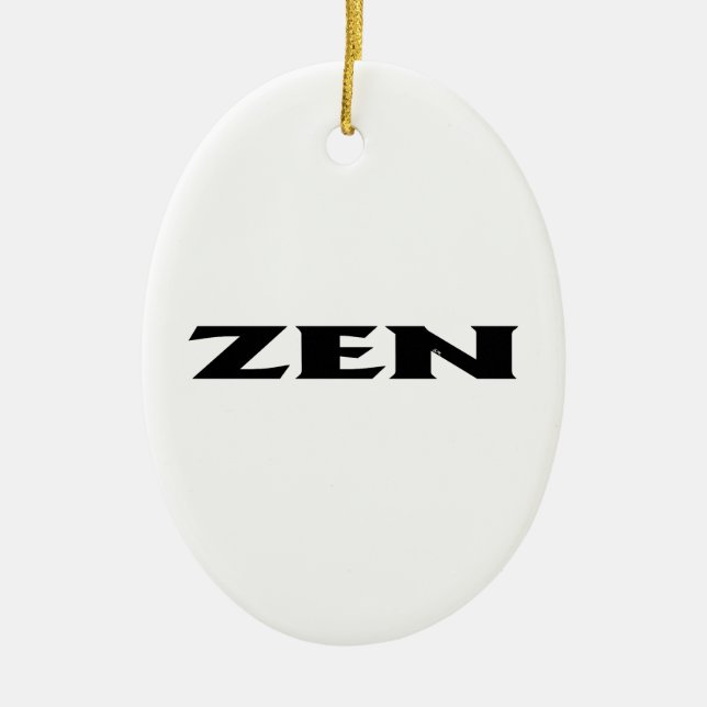 Zen Schwarz-weiß oval Keramik Ornament (Vorne)