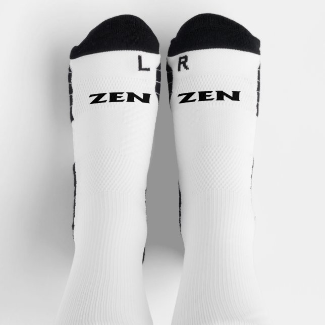 Zen Schwarz-weiße Hochleistungssocken Socken (Oben)