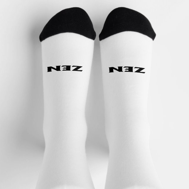 Zen-Schwarz-weiße Prämiensocken Socken (Oben)