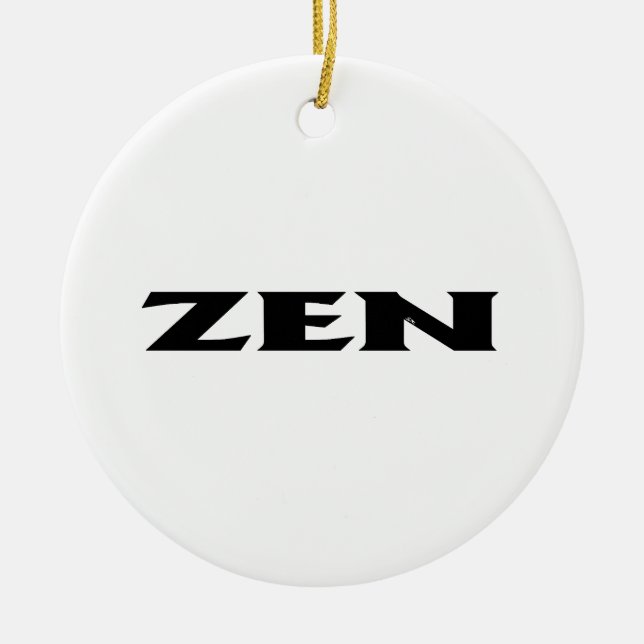Zen Schwarz-weiße runde Keramik Keramik Ornament (Vorne)