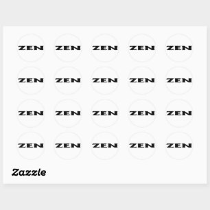 Zen Schwarz-weiße, runde kleine Aufkleber