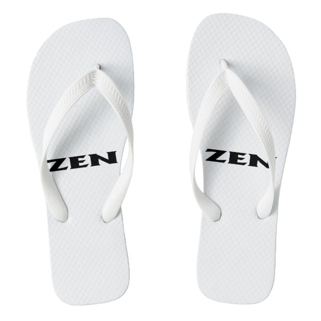 Zen-Schwarz-weiße Weitwinkeltreppen Flip Flops (Fußbett)