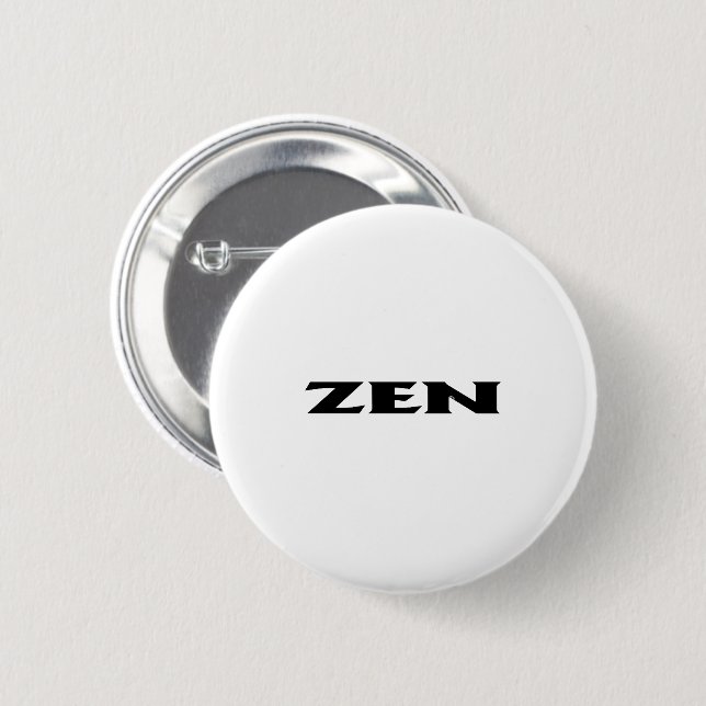 Zen-Schwarz-weißer Rundknopf Button (Vorne & Hinten)