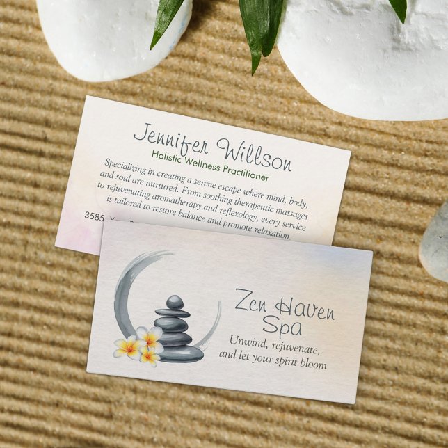 Zen Serenity Wellness-Center Watercolor Art Visitenkarte (Von Creator hochgeladen)