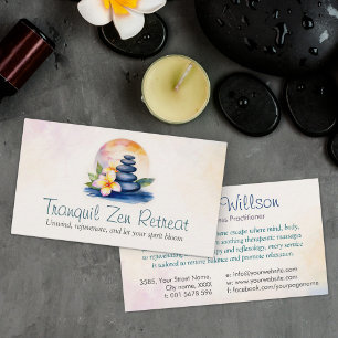 Zen Serenity Wellness-Center Watercolor Art Visitenkarte