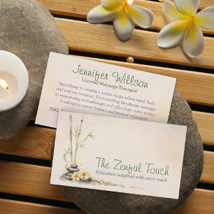 Zen Serenity Wellness-Center Watercolor Art Visitenkarte