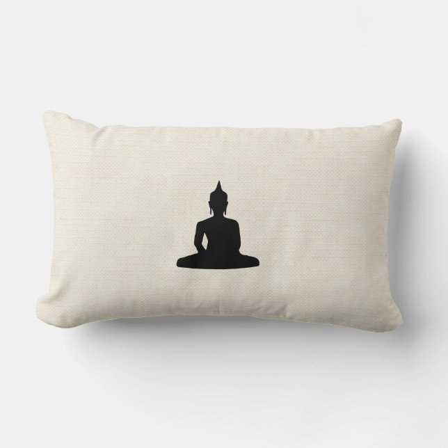 Zen sitzender meditierender Buddha Lendenkissen (Vorderseite)