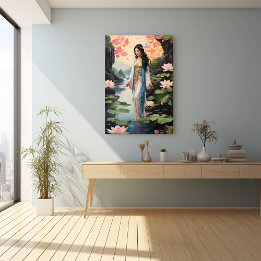 Zen Spirit by the Tranquil Stream Künstlicher Leinwanddruck