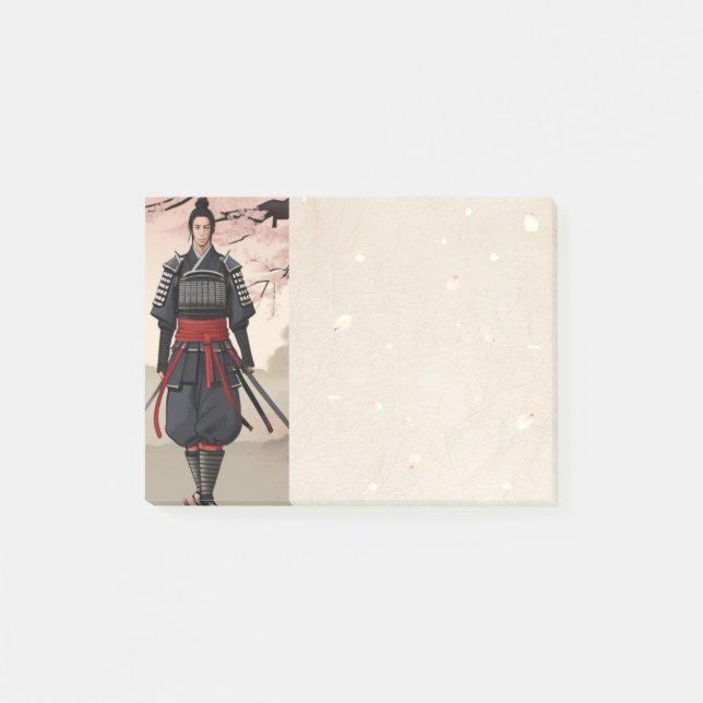 ZEN Spirituosen Samurai sakura Post-it Klebezettel (Vorderseite)