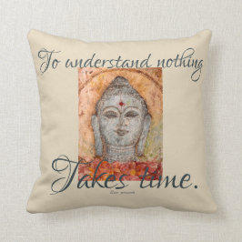 Zen-Sprichwort-Buddha-Aquarell-Kunst-Kissen Kissen