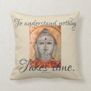 Zen-Sprichwort-Buddha-Aquarell-Kunst-Kissen Kissen