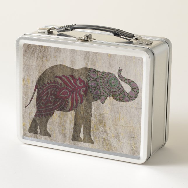 Zen-Stammes- Elefant Metall Brotdose (Vorderseite)