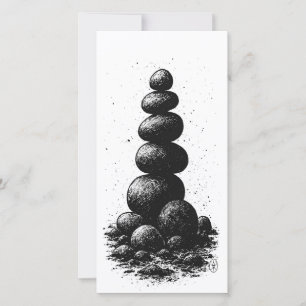 Zen-Stein-Cairn – Minimalistische Ritual-Einladung