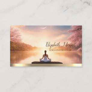 Zen-Steine-Sonnenuntergang-Meditationsgirl Visitenkarte