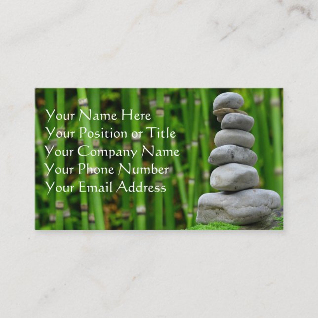 Zen Stones and Bamboo Business Card Visitenkarte (Vorderseite)