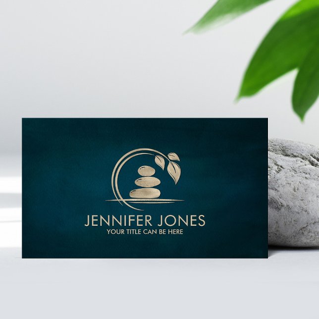 Zen Stones - Harmonie und Ruhe pastellfarbenes Gol Visitenkarte (Von Creator hochgeladen)
