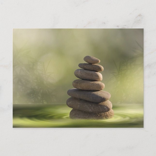 Zen stones in water postcard postkarte (Vorderseite)