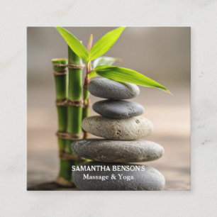 Zen Stones Massage-Therapeut Quadratische Visitenkarte