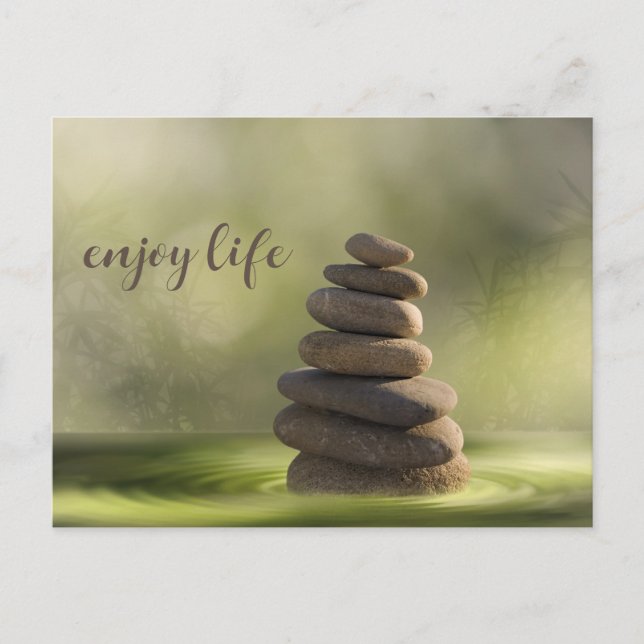 Zen stones tower in water tranquility and calm postkarte (Vorderseite)