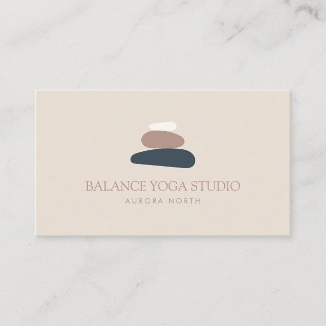 Zen Stones Yoga Instructor Individuelle Name Visitenkarte (Vorderseite)