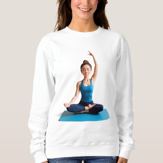 Zen Stretch - Friedliche Yoga Mat Sweatshirt (Vorderseite)